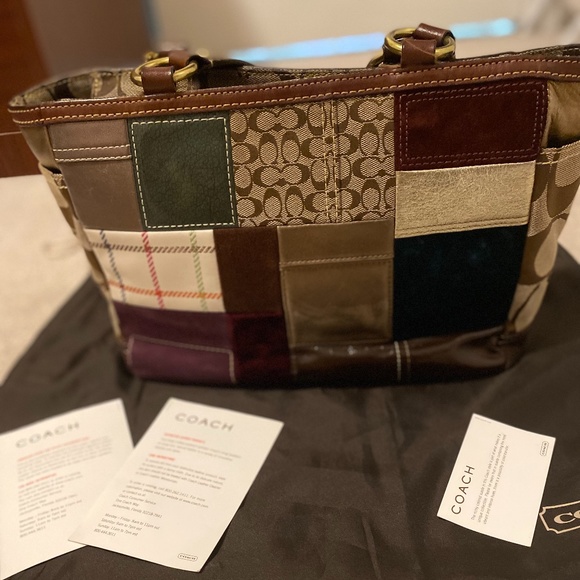 Coach Patchwork/Leather Shoulder Bag - Picture 3 of 4